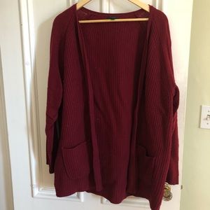 Oversized burgundy sweater